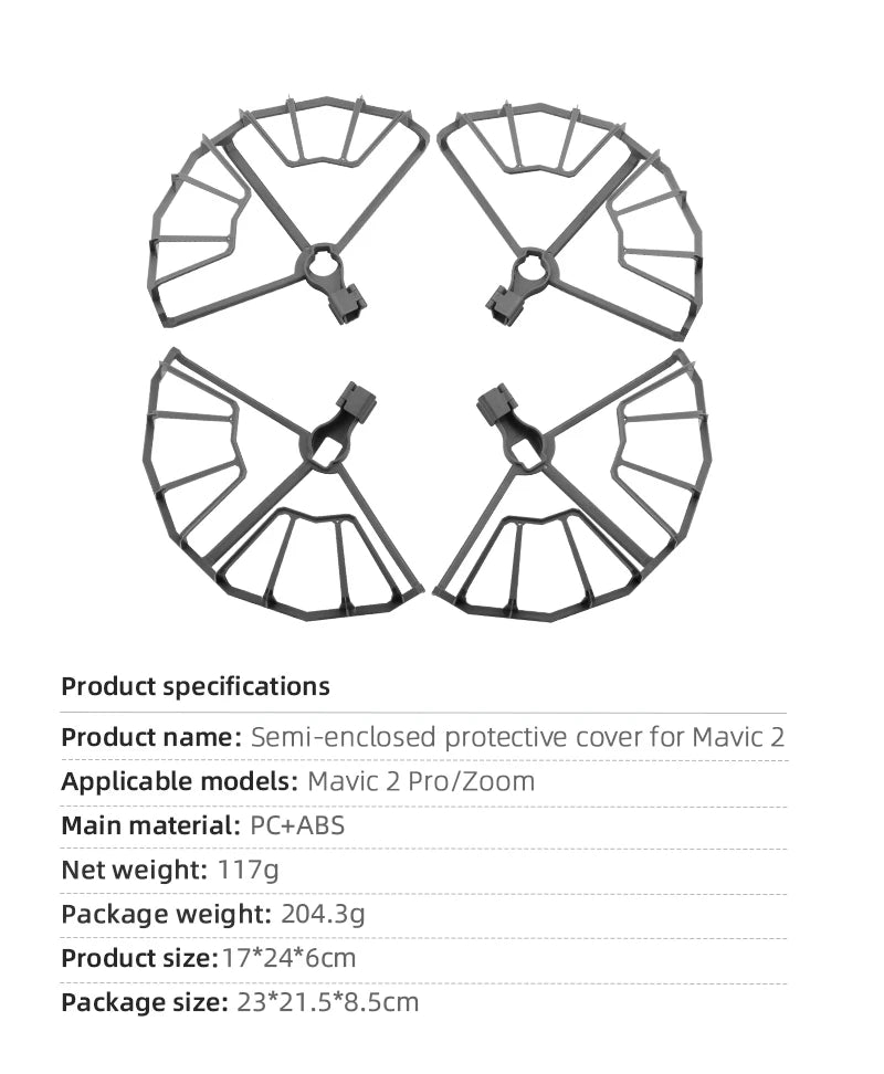 Product name: Semi-enclosed protective cover for Mavic 2 Applicable models: