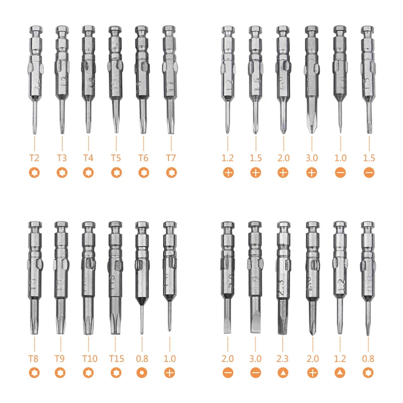 Screwdriver Repair Tool, 1* Screwdriver handle, 24* screwdriver head, 1* case, 48