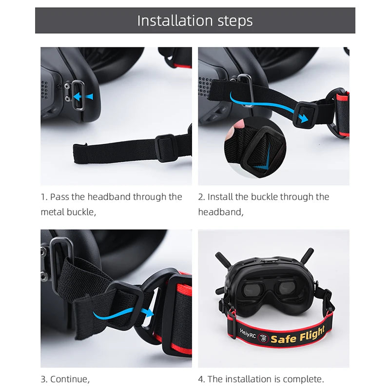 شريط للرأس قابل للتعديل لنظارات DJI FPV V2 لوحة الوجه لوحة العين لاستبدال نظارات DJI FPV كومبو ملحقات الجلد الصديق 17 Flight Yaiyrc has completed the installation of a headband . the buckle