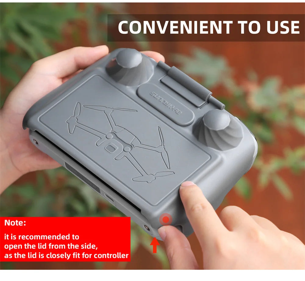 ل DJI Mini 3 Pro التحكم عن بعد Sunhood 2in1 تحكم حامي ل DJI RC غطاء واقٍ مزخرف لهاتف آيفون الشمس هود Mini3 اكسسوارات مجموعة غطاء 21 it is recommended to open the lid from the side, as the lid is closely fit for controller