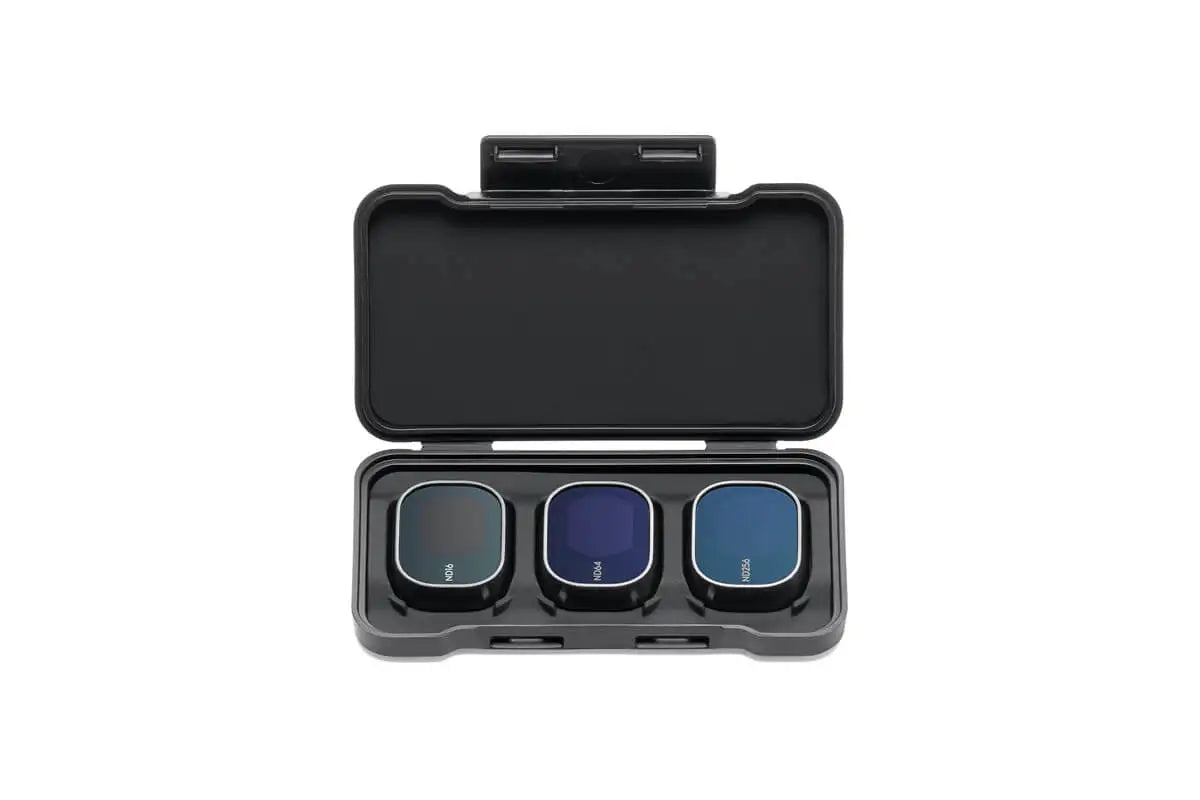 مجموعة فلاتر DJI Mini 4 Pro ND - (ND16/64/256) مصممة للتعامل مع ظروف الإضاءة القاسية والفاصل الزمني للتعرض الطويل. 7 DJI Mini 4 Pro ND Filters Set, ND16/64/256 filters can be used for long exposure and harsh lighting .