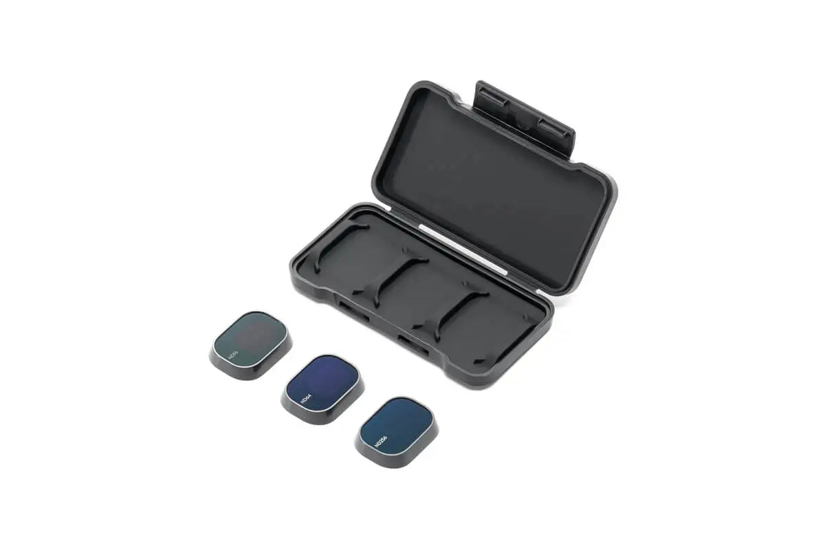 مجموعة فلاتر DJI Mini 4 Pro ND - (ND16/64/256) مصممة للتعامل مع ظروف الإضاءة القاسية والفاصل الزمني للتعرض الطويل. 9 DJI Mini 4 Pro ND Filters Set, ND16/64/256 filters can be used for long exposure and harsh lighting .