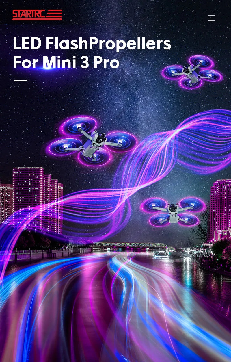 LED Light Flash Propeller, STARRC LED FlashPropellers For Mini 3 Pro 2