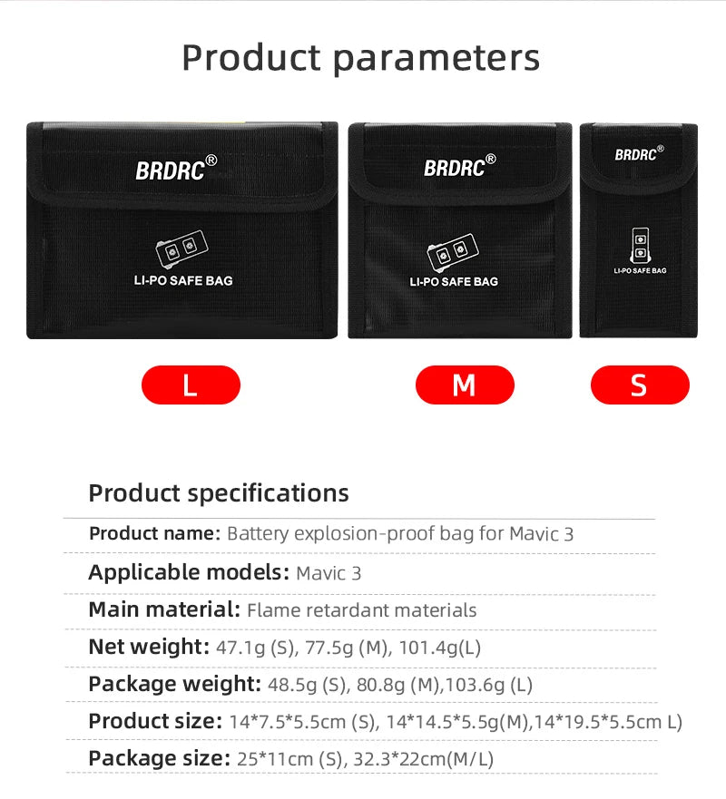 BRDRC LPoSaFEBat LI-PO SAFE BAG LI
