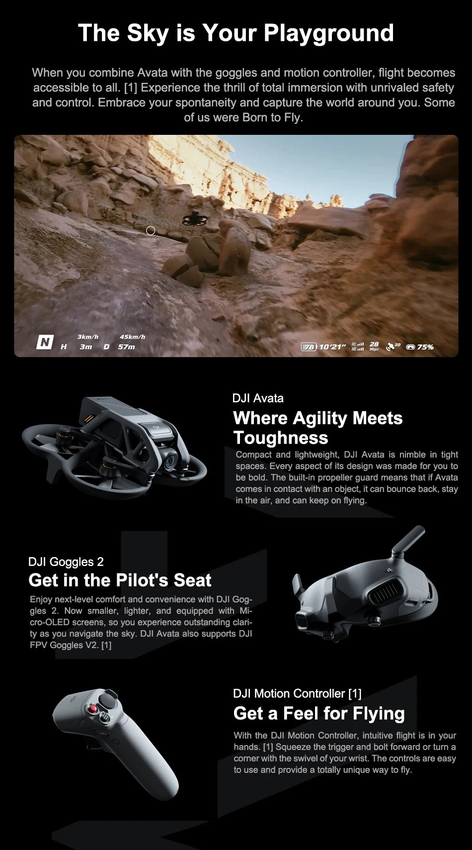 DJI Avata FPV Drone, DJI Avata is nimble in tight spaces and has built-in