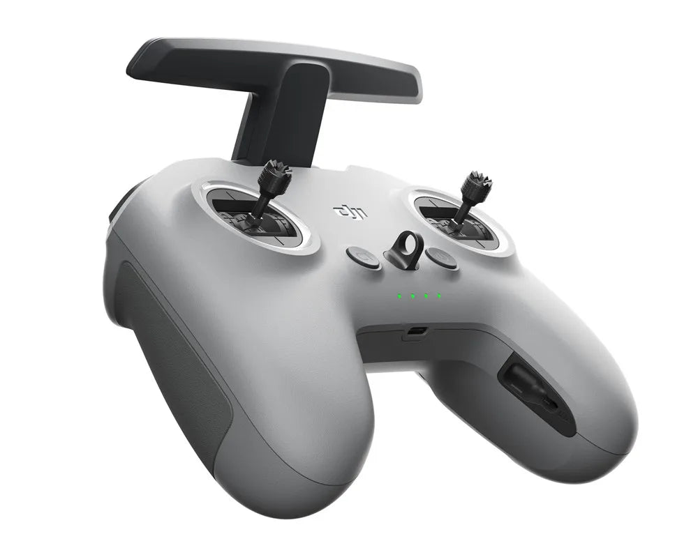 DJI FPV Remote Controller 2 adopts an ergonomic design with Hall effect control sticks,