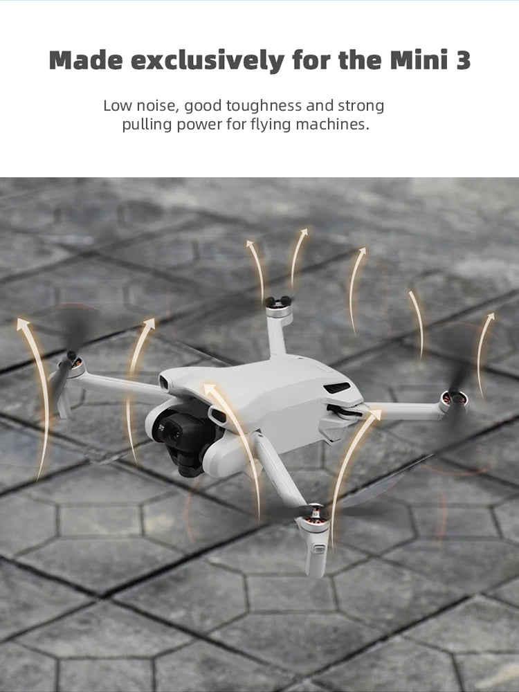 TPU Propeller Props Blade for DJI Mini 3, Made exclusively for the Mini 3 Low noise, good toughness and strong pulling power for flying machines