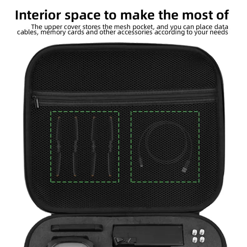 حقيبة كتف محمولة ل DJI Mavic 3/3 Classic/3 Cine الذكية التحكم عن بعد حمل حقيبة التخزين حقيبة يد ملحقات طائرة بدون طيار 13 Portable Shoulder Bag, interior space to make the most of The cover stores the mesh pocket, and can place data cables