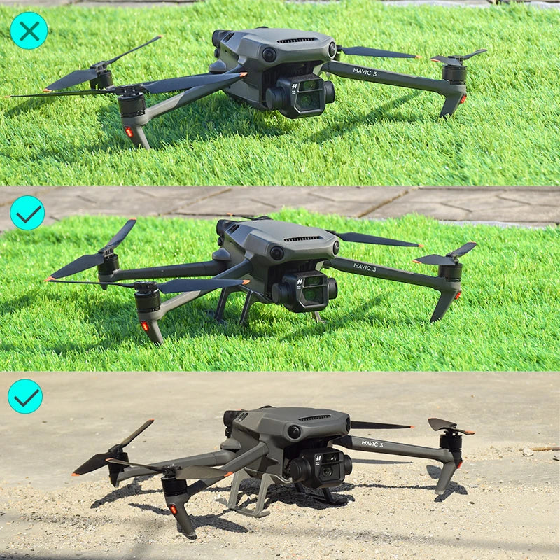 Landing Gear for DJI Mavic 3, the front foot is increased by 2mm, and the rear foot by 23mm . this