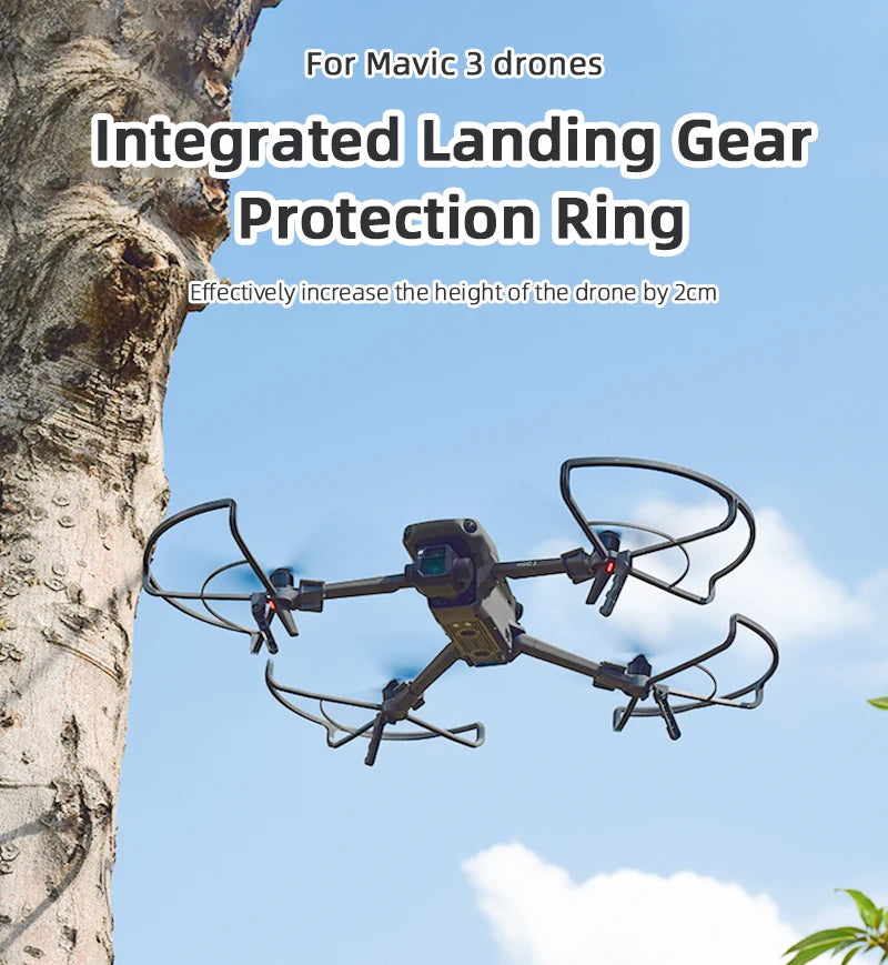 Propeller Guard Protector for DJI Mavic 3 Drone, Integrated Landing Gear Protection Ring Effectively increase the height of the drone by Zcm