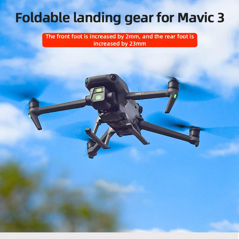 طوي الهبوط ل DJI Mavic 3/3 الكلاسيكية الارتفاع موسع طويل الساق القدم Gimbal كاميرا حامي حامل ملحقات طائرة بدون طيار 10 foldable landing gear for Mavic 3 The front foot is increased by Zmm, and the