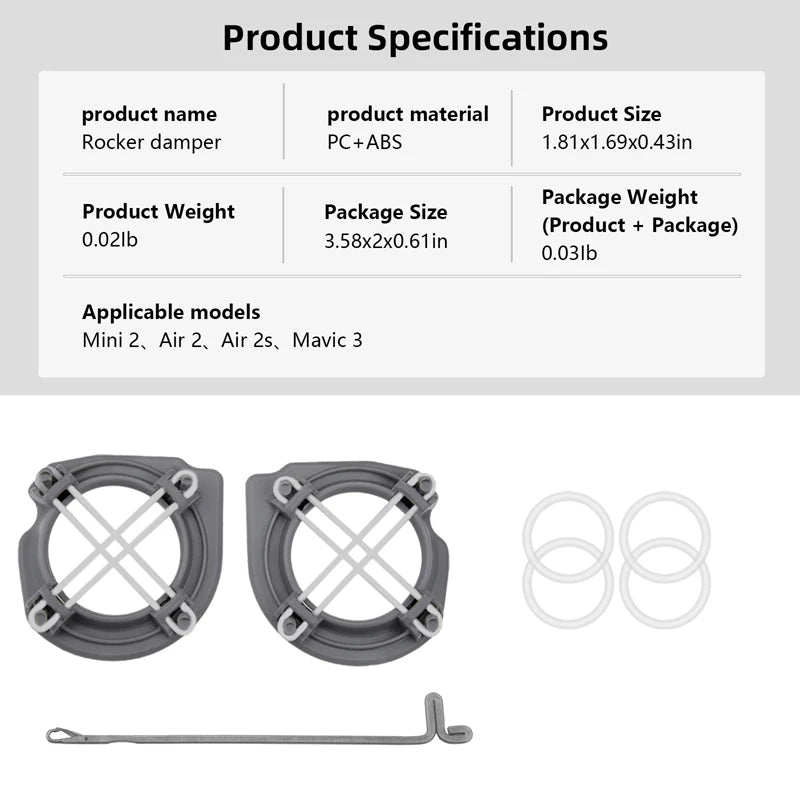 Rocker damper PC+ABS 1.81x1.69x0.43in Package Weight