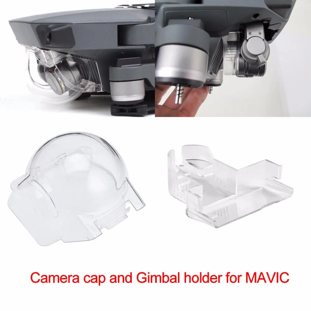غطاء العدسة Gimbal حامل ل DJI Mavic Pro البلاتين الطائرة بدون طيار كاميرا Gimbal حامي الغبار واقية غطاء حامل النقل التبعي 10 Cap and Gimbal holder for MAVIC