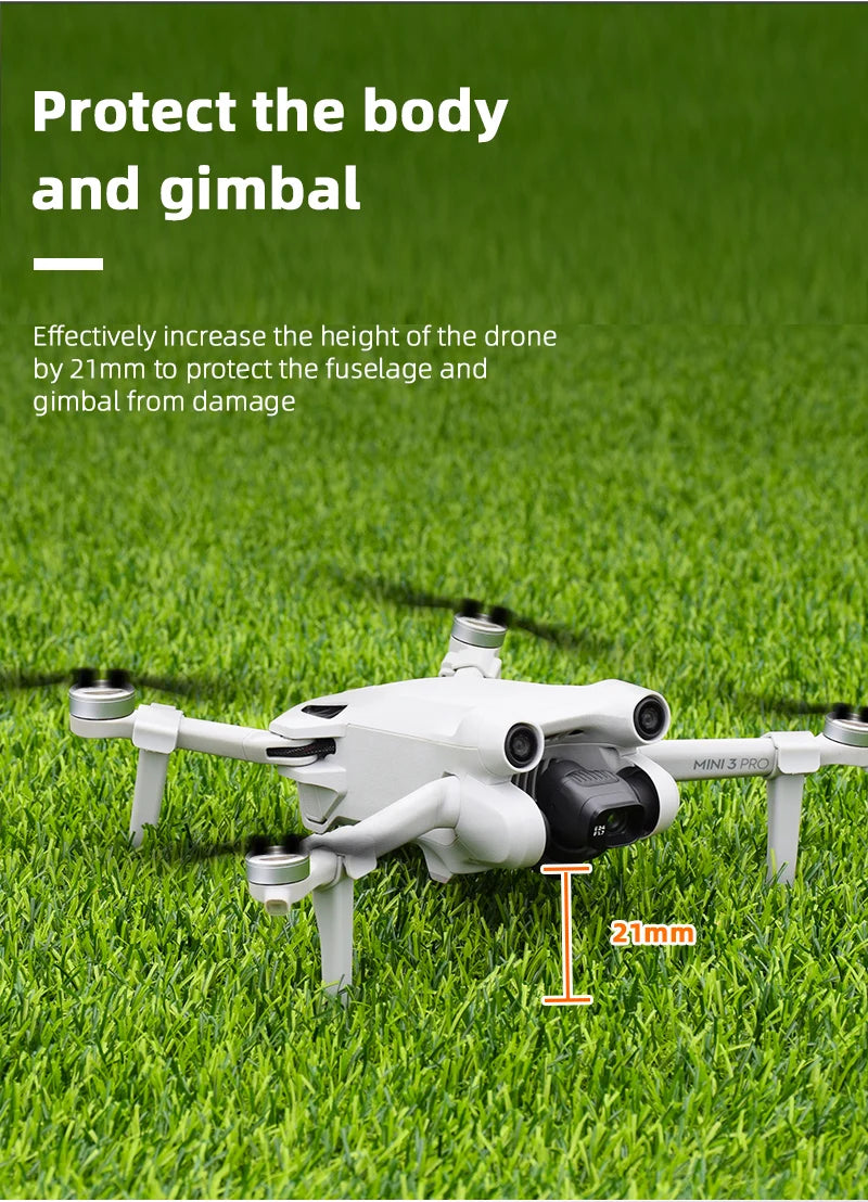 Landing Gear Kits for DJI Mini 3 Pro Drone, Protect the body and gimbal Effectively increase the height of the drone by 21mm