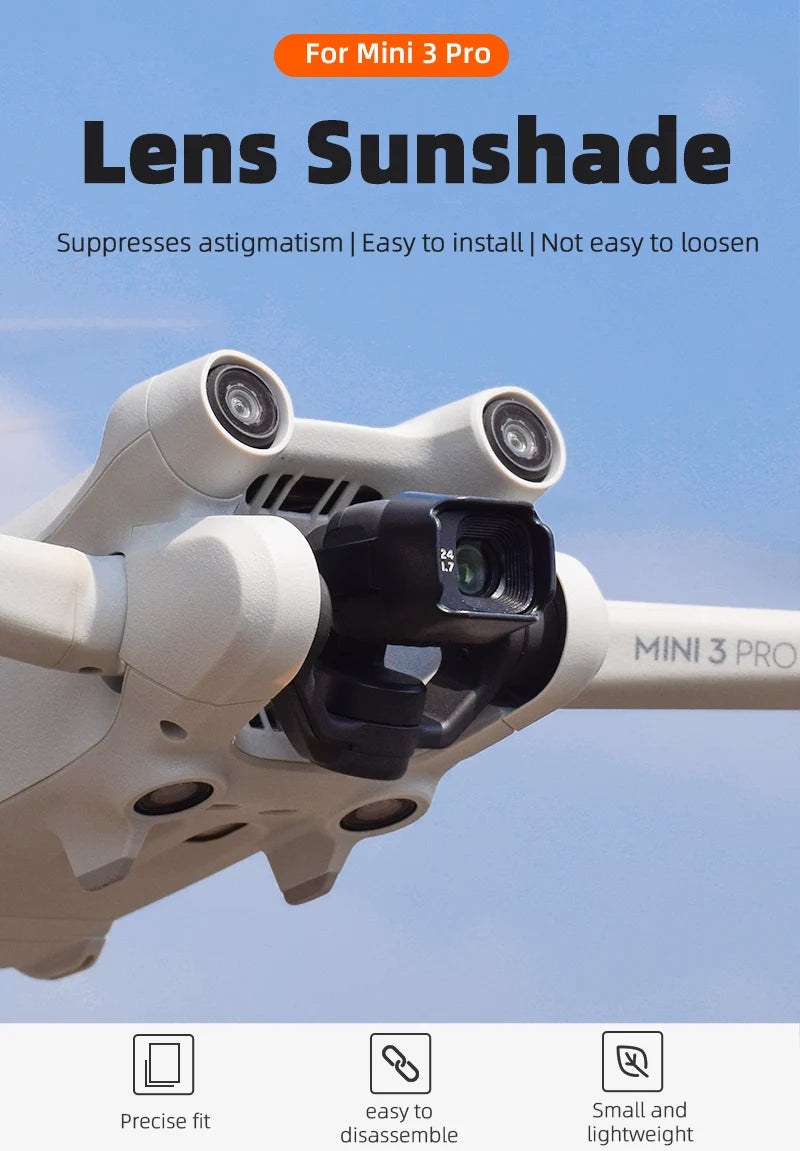 Mini 3 Pro Lens Sunshade Suppresses astigmatism | Easy