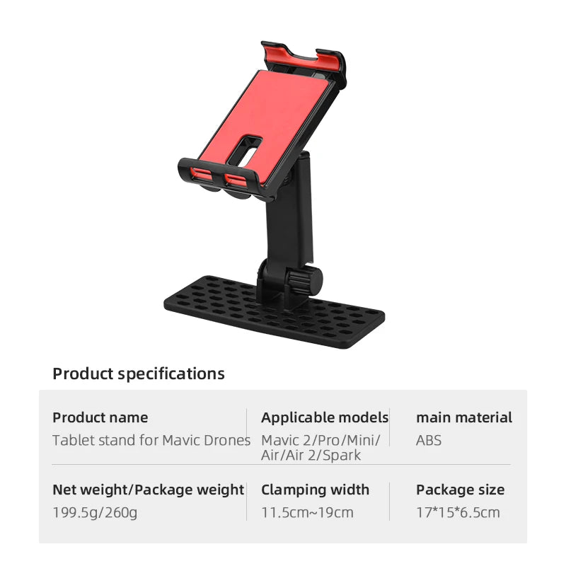 هاتف لوحي قوس ل DJI Mavic mini 1/2/SE/Pro/Air/Spark/Mavic 2/AIR 2/Air2S تحكم قاعدة تركيب مزودة بمشبك حامل هاتف ملحق 10 tablet stand for Mavic Drones Mavic 2/Pro /Minil ABS Air