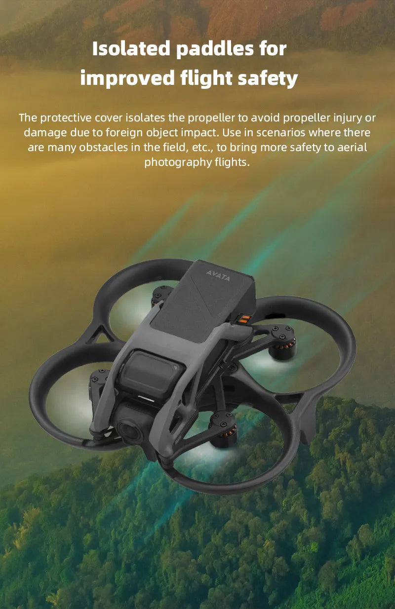 Propeller Guard for DJI AVATA, Isolated paddles for improved flight safety . cover isolates propeller to avoid propel