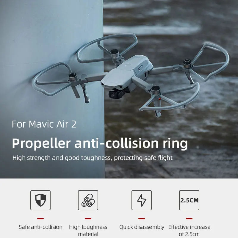 Propeller Guard for DJI Mavic Air 2/2S Drone Protective Cover for mavic air2/Mavic Air 2S Accessories with Foldable Landing Gear 11 Propeller Guard, for Mavic Air 2 Propeller anti- 7 collision ring High strength and good toughness
