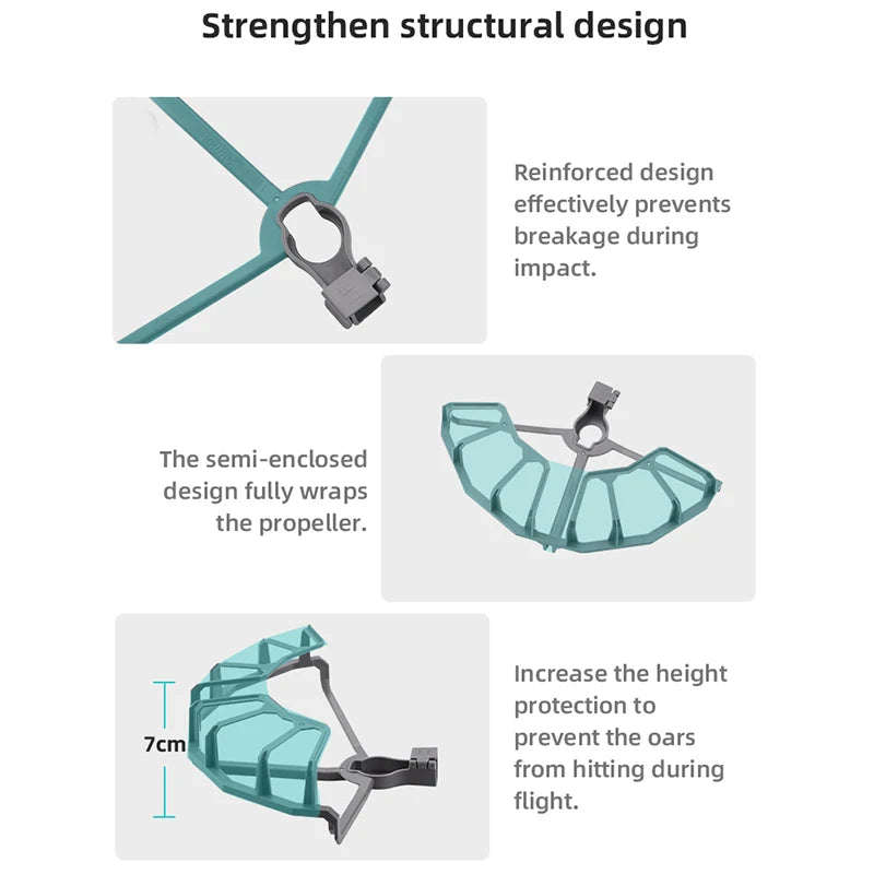 Propeller Guard for DJI Mavic Air 2/2S Drone Protective Cover for mavic air2/Mavic Air 2S Accessories with Foldable Landing Gear 21 Propeller Guard, semi-enclosed design fully wraps the propeller . increase the height protection to