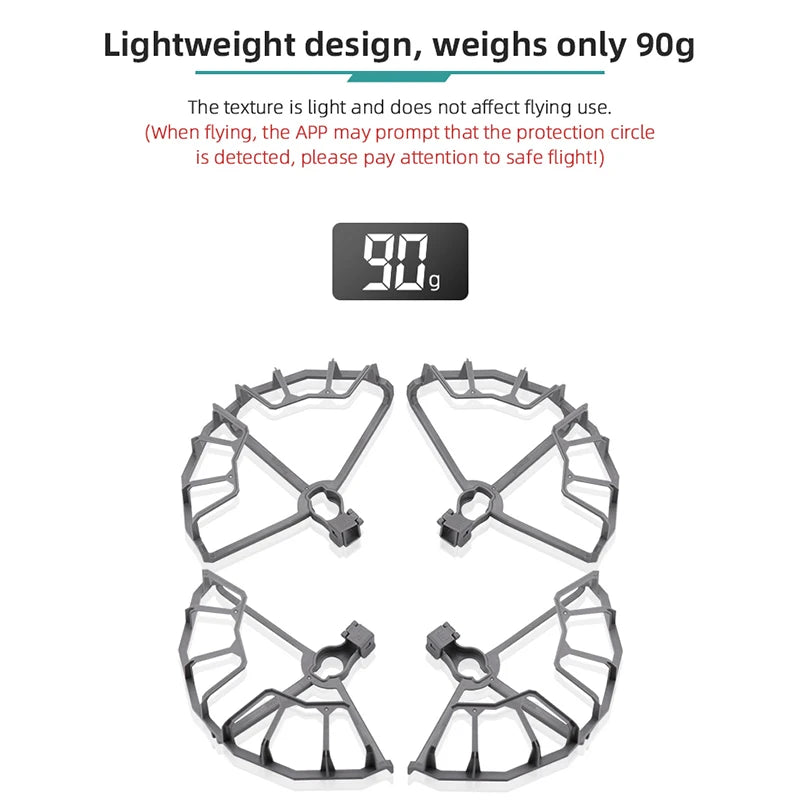 Propeller Guard for DJI Mavic Air 2/2S Drone Protective Cover for mavic air2/Mavic Air 2S Accessories with Foldable Landing Gear 22 Propeller Guard, lightweight design, weighs only 90g The texture is light and does not affect flying use