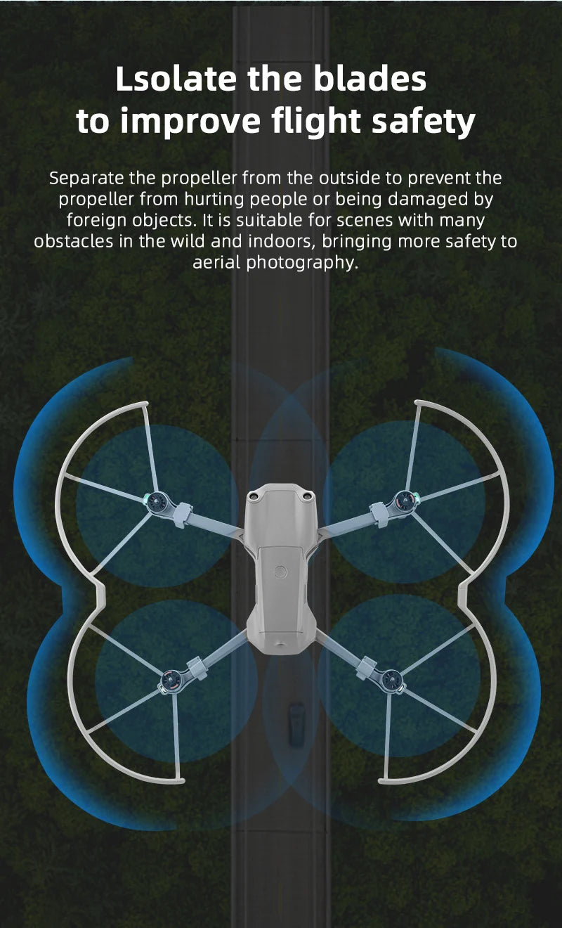 Propeller Guard for DJI Mavic Air 2/2S Drone Protective Cover for mavic air2/Mavic Air 2S Accessories with Foldable Landing Gear 28 Propeller Guard, it is suitable for scenes with many obstacles in the wild and indoors, bringing more safety