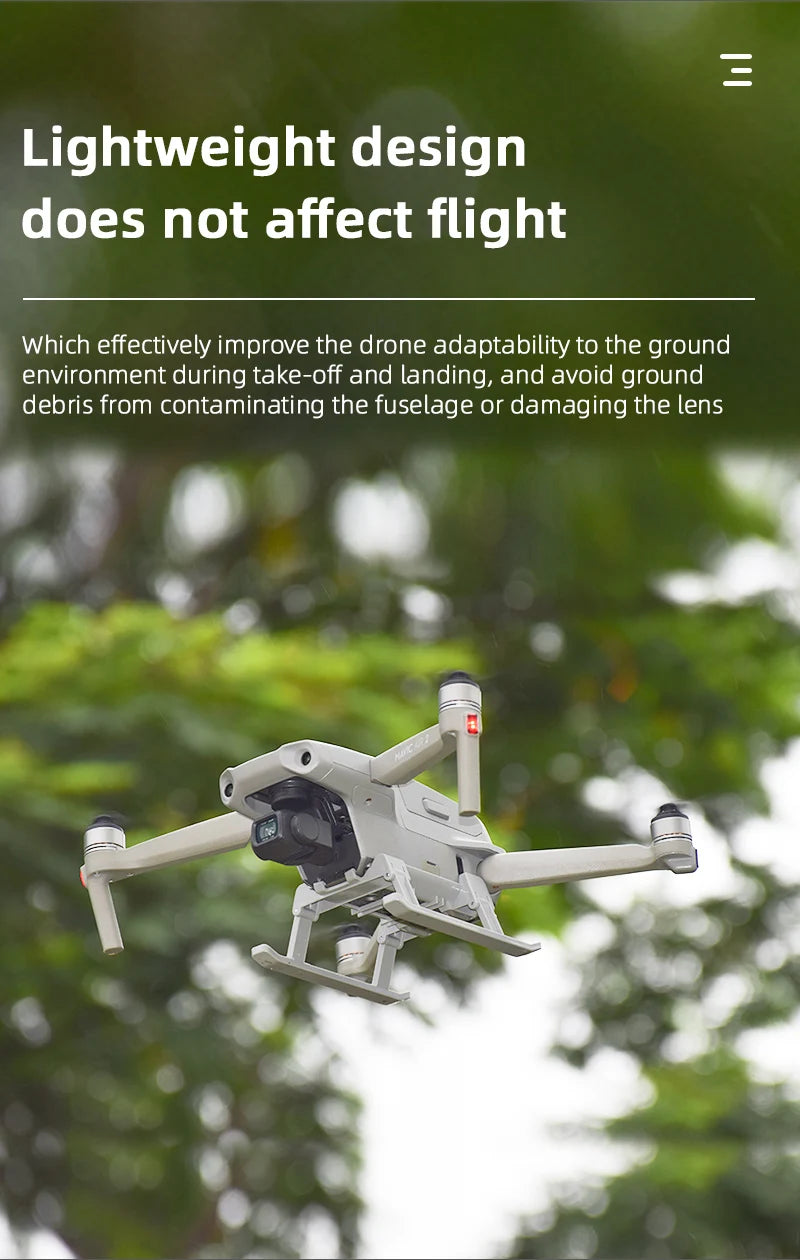 Extensions Landing Gear, lightweight design does not affect flight . improves the drone's adaptability to the