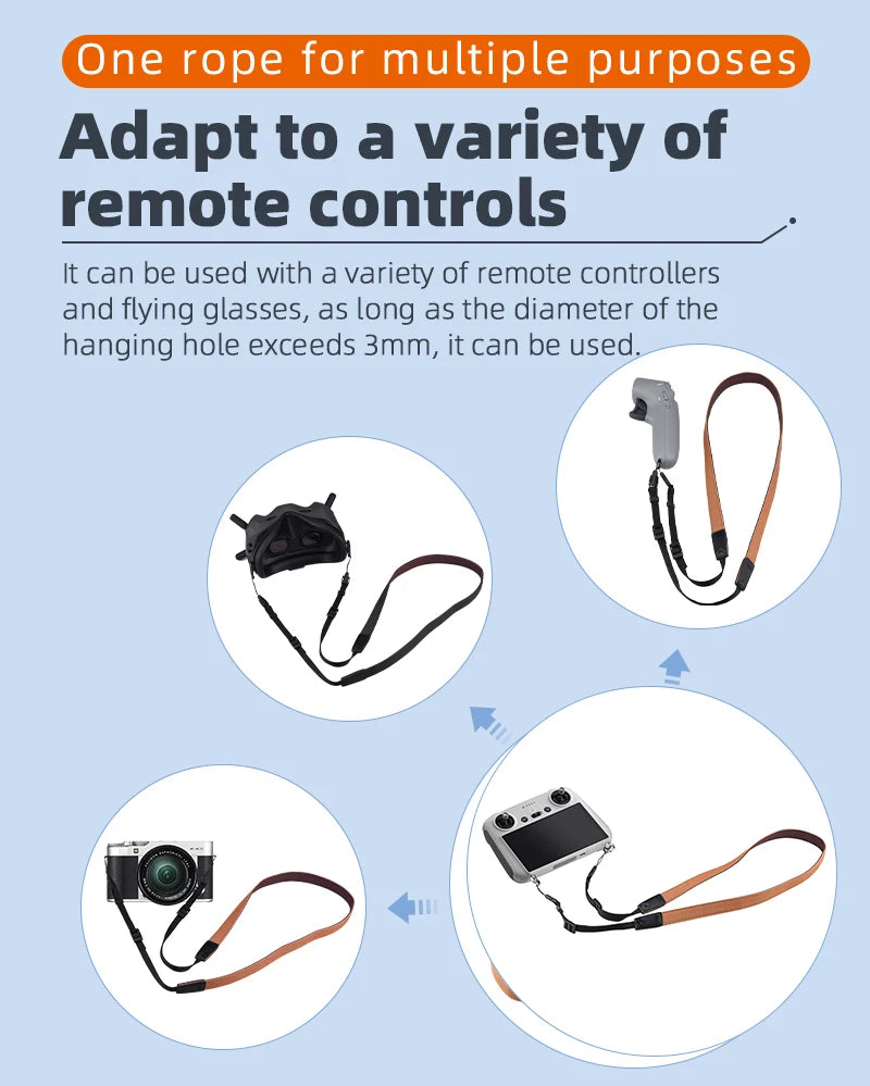 Lanyard/Strap, rope can be used with a variety of remote controllers and flying glasses . the diameter
