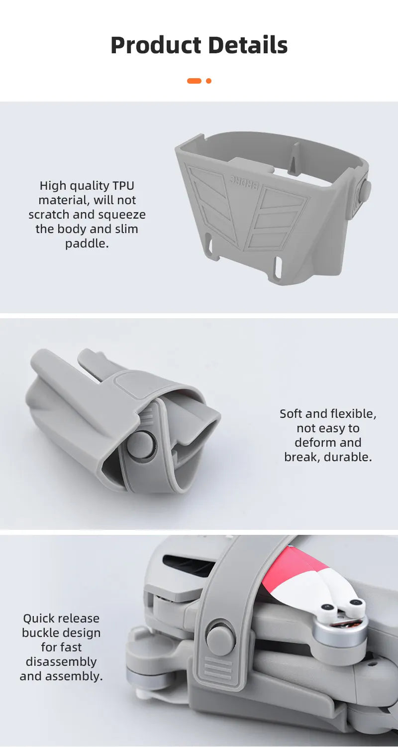 Propeller Holder For DJI Mini 3 Pro, high quality TPU material; will not scratch and squeeze the body and slim paddle . Quick