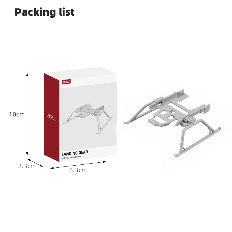 Landing Gear for DJI MINI 3 Pro - Quick Release Height Extended Bracket Stand Feet Leg Support Drone Accessories 18 Landing Gear for DJI MINI 3 Pro, Packing list 1Ocm 3 GEAR rky 2.3cm