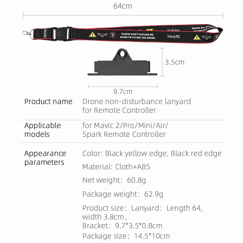 تحكم عن بعد خطاف شريطي حامل الرقبة حزام ل DJI Mavic Mini/Air/Pro/Mavic 2/شرارة الحبل حزام الأمان حبال الملحقات 13 Remote Controller Strap, XeiyRc 1Qt 3.5cm 9.7cm
