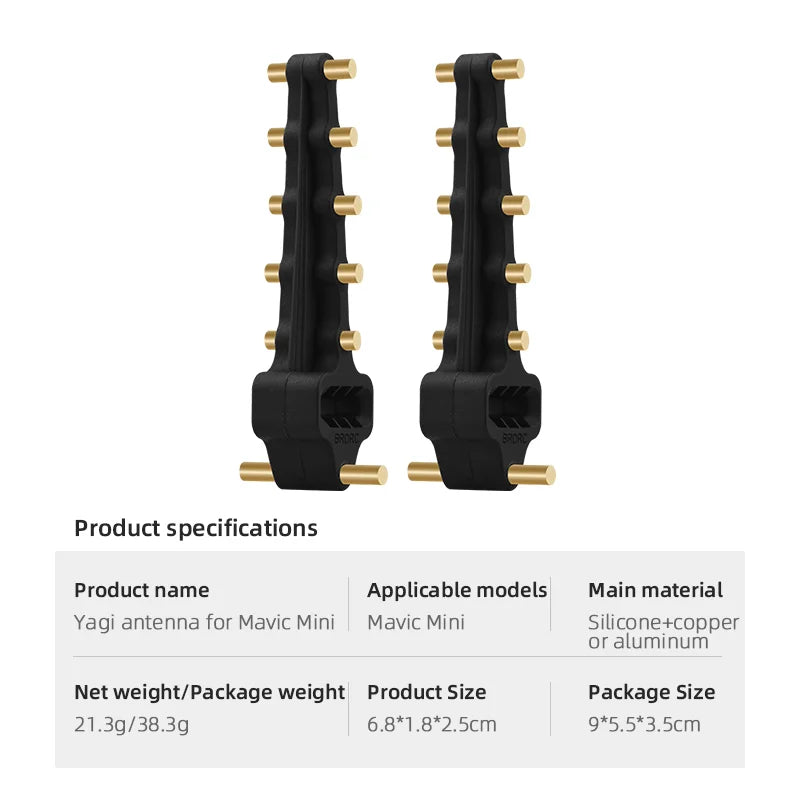 2.4Ghz Yagi Antenna, Yagi antenna for Mavic Mini Silicone+copper or aluminum Net weight/Pack