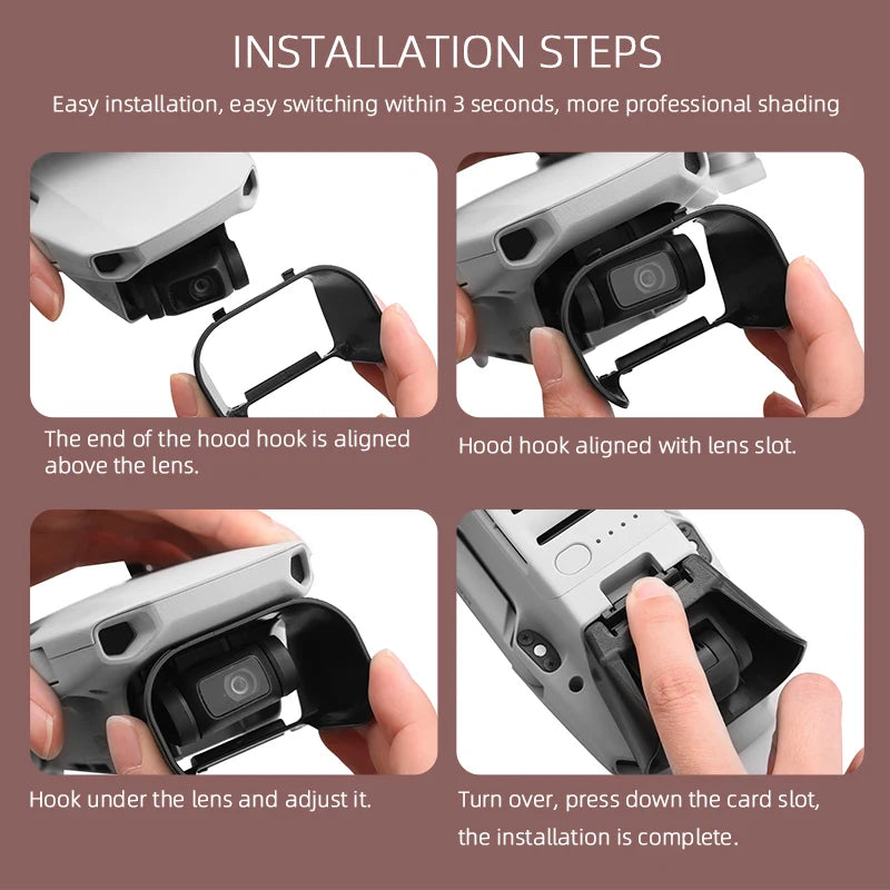 Propeller Protector Guard, INSTALLATION STEPS Easy installation, easy switching within 3 seconds; more professional shading 