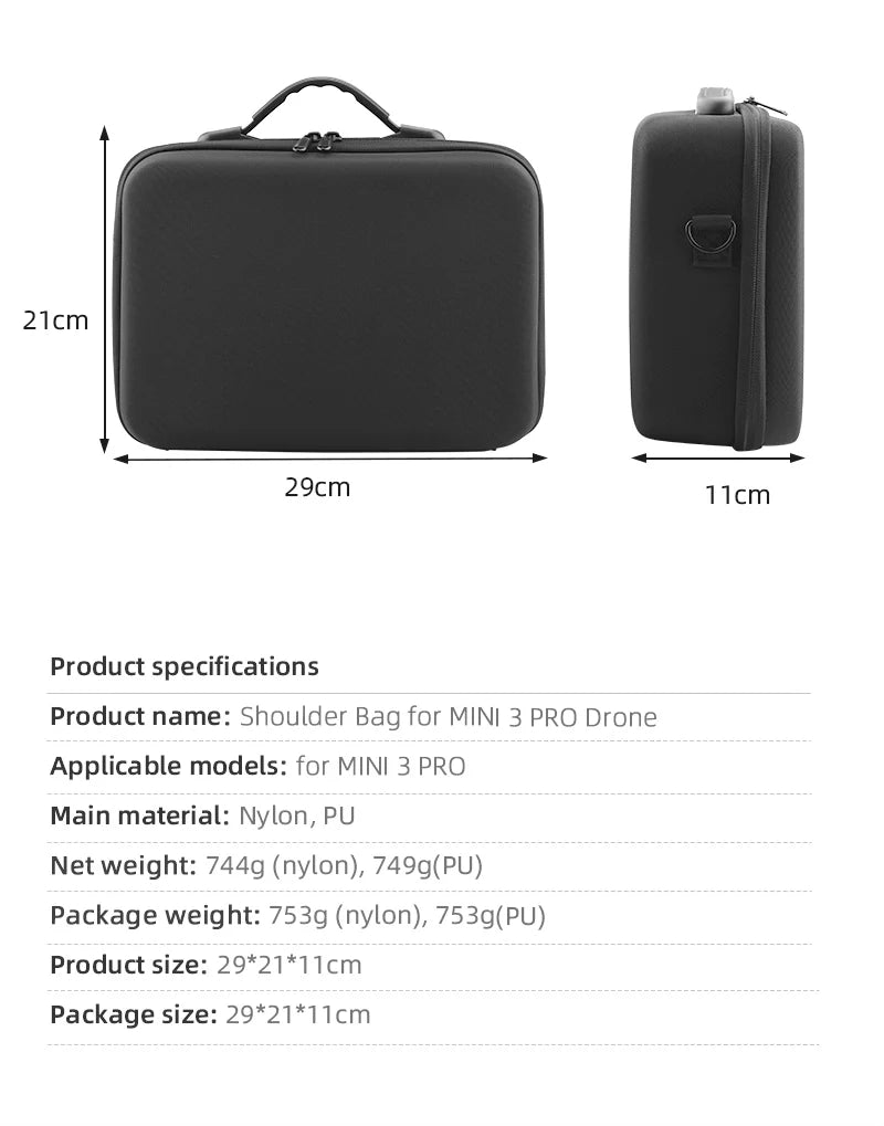 حقيبة تخزين لـ DJI Mini 3 Pro - حقيبة كتف حقيبة حمل حقيبة يد محمولة للسفر لـ DJI MINI 3 ملحقات طائرة بدون طيار 22 Storage Bag For DJI Mini 3 Pro, Shoulder Bag for Mini 3 PRO Drone Applicable models: for MINI 3 PRO Main