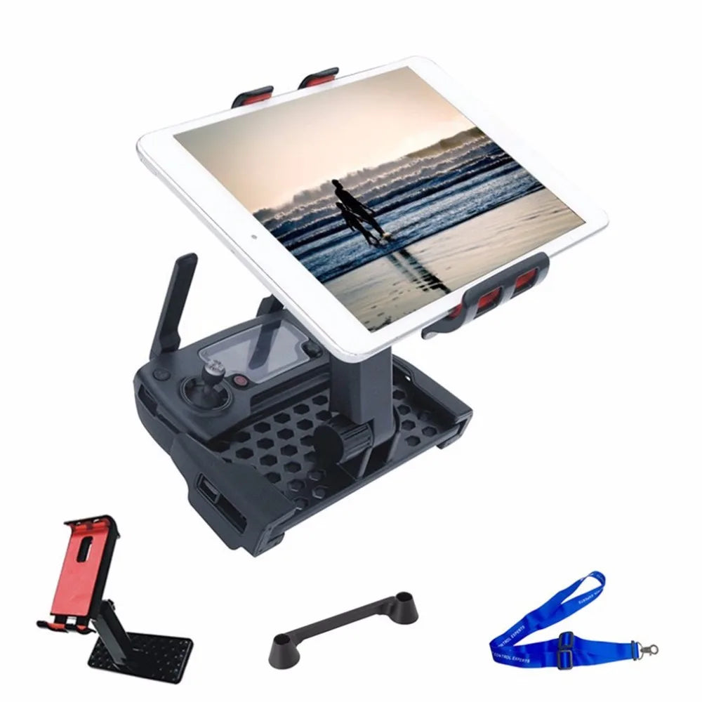 حامل هاتف 3 في 1 للكمبيوتر اللوحي DJI Mavic Pro Air Spark Mavic 2 Zoom Drone تحكم عصا التحكم أجزاء حزام الحبل 7 tablet bracket can support 4.7-5.5 inch cellphone,such as iPhone 6/7,iP