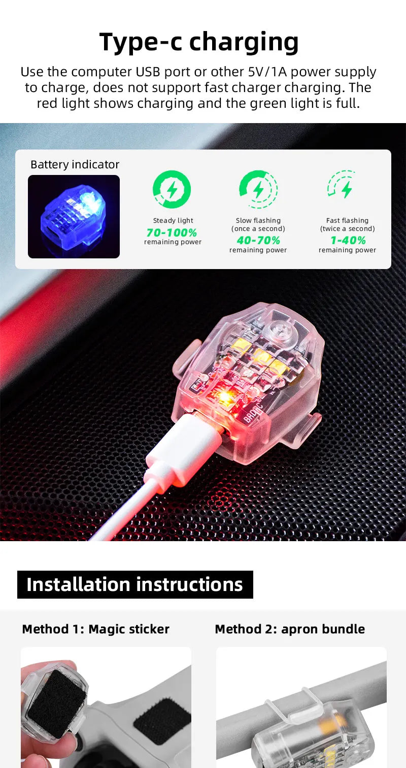 LED, the red light shows charging and the green light is full . fast charger charging does not support