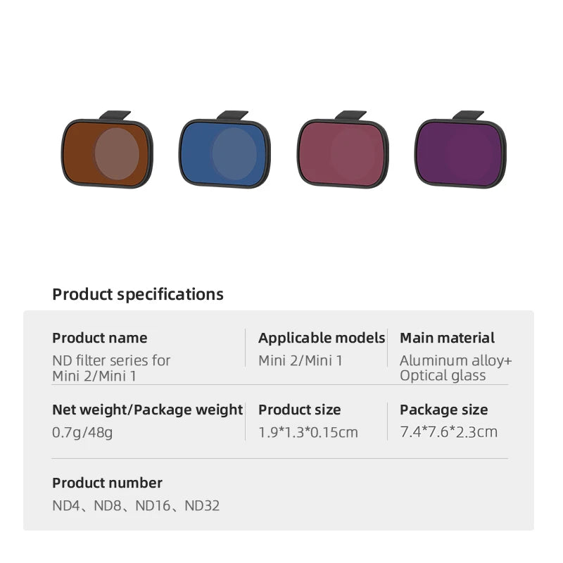 for DJI Mavic Mini 1/SE Filter, ND filter series for Mini 2/Mini Aluminum alloy+ Mini /Mini 