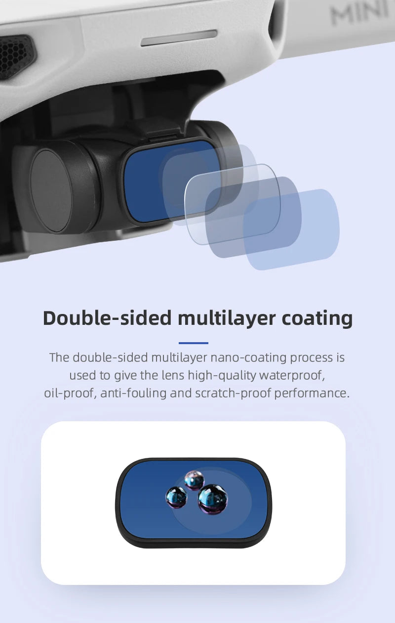 for DJI Mavic Mini 1/SE Filter, double-sided nano-coating process is used to give the lens high-quality waterproof 