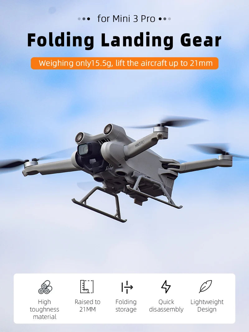 Propeller Holder, Mini 3 Pro Folding Landing Gear Weighing only1 5.5g, lift the