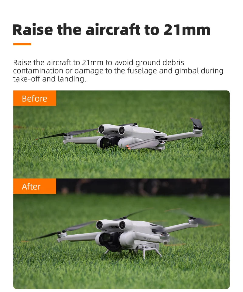 Propeller Holder, Raise the aircraft to 21mm to avoid ground debris contamination or damage to the fuselage and