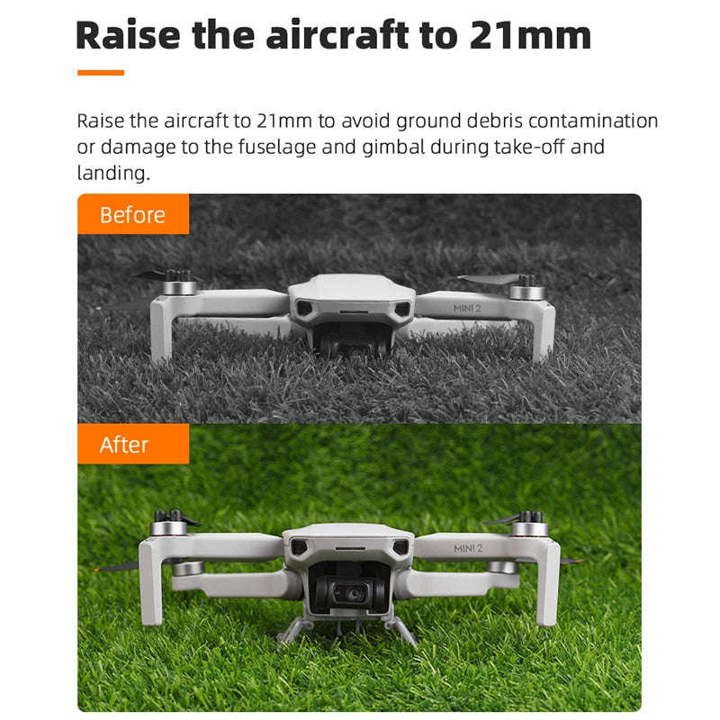 Raise the aircraft to 2Imm to avoid ground debris contamination or damage to the fuselage