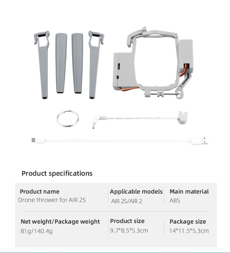 TII Product specifications Applicable models Main material Drone thrower for AIR 25