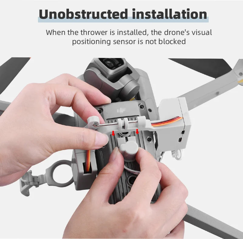 unobstructed installation When the thrower is installed, the drone's visual positioning sensor