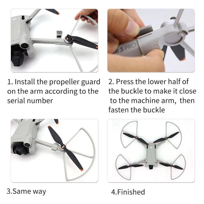 DJI MINI 3 Pro Propeller Guard - Effective Protection for MINI 3 PRO Drone Accessory Blade Wings Cover Bumper Props Anti-collision 21 DJI MINI 3 Pro Propeller Guard, DJI MINI 3 Pro Propeller, the lower half of the propeller guard should close serial number to the machine arm . the