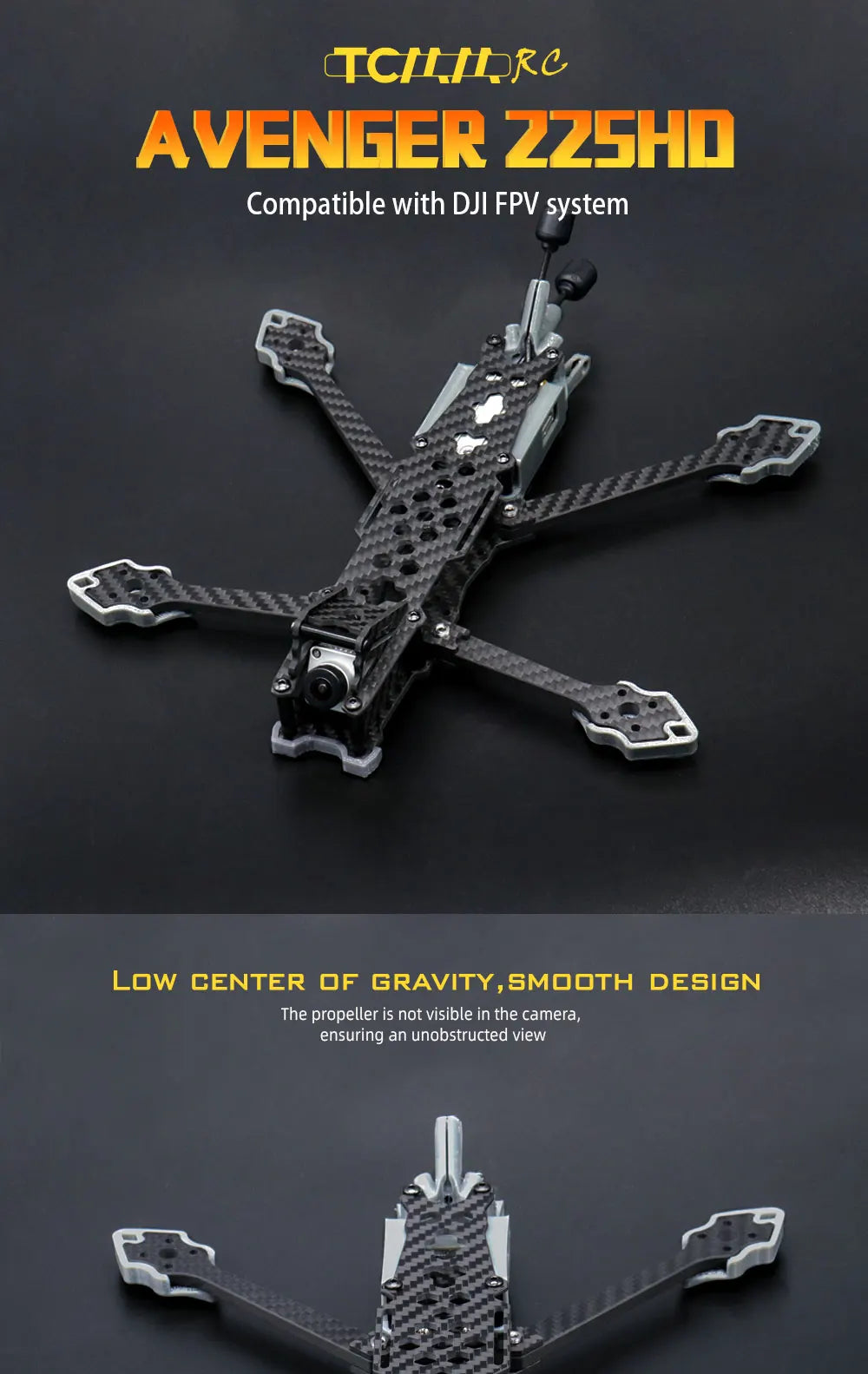 Avenger 5inch FPV frame Kit, TCIIRC AVENGER zZSHn Compatible with DJI FP