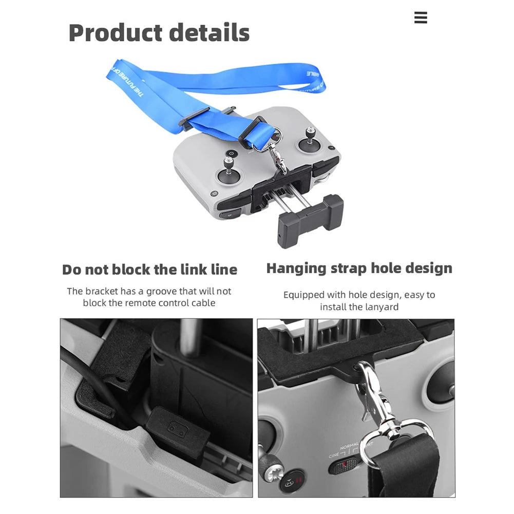حزام حامل جهاز التحكم عن بعد لـ DJI AIR 2S Mini 2 Mavic Air 2 طائرات بدون طيار حبل الرقبة حزام أمان حبال كاميرا طائرات بدون طيار ملحقات 16 bracket has a groove that willnot block the link line . easy to block the remote