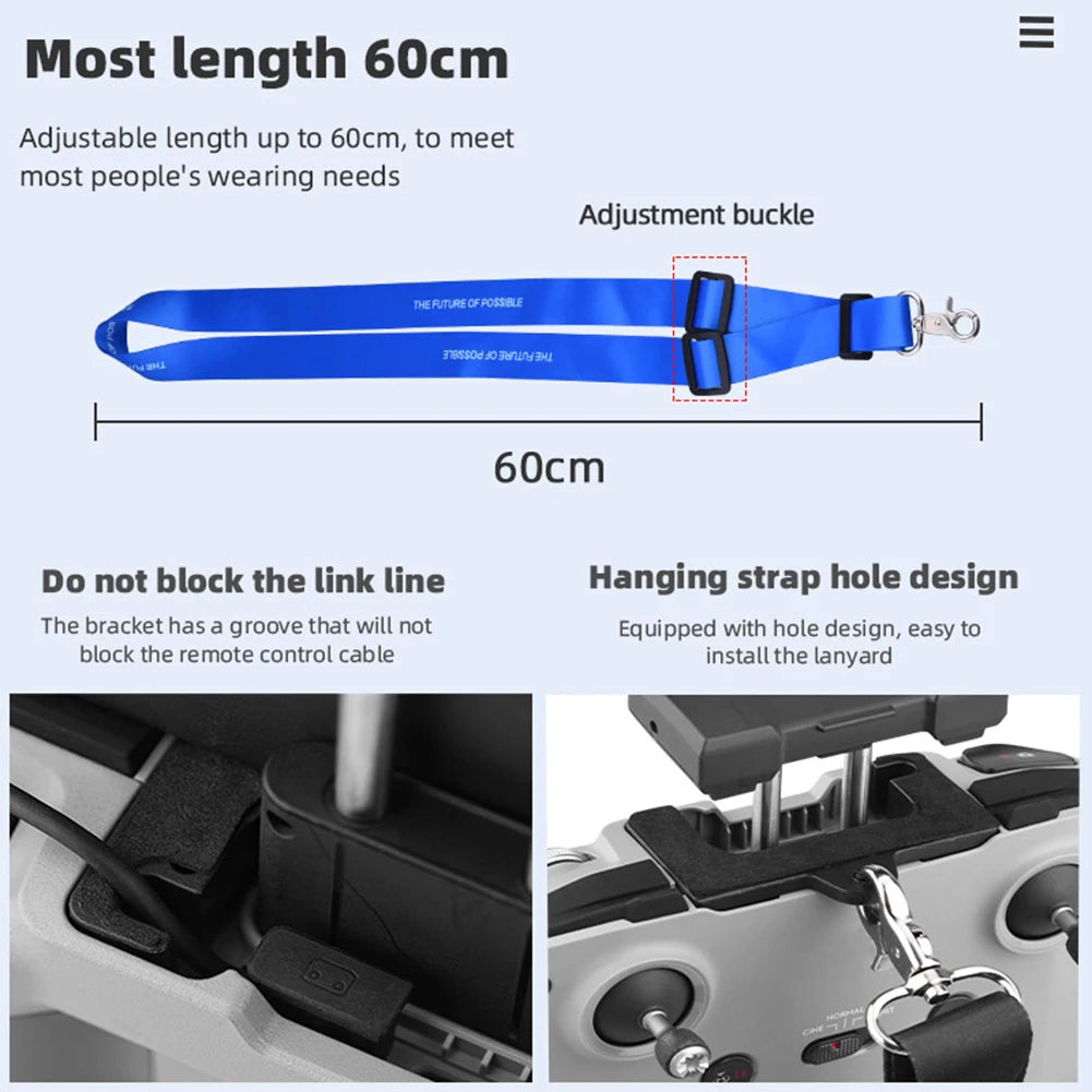 حزام حامل جهاز التحكم عن بعد لـ DJI AIR 2S Mini 2 Mavic Air 2 طائرات بدون طيار حبل الرقبة حزام أمان حبال كاميرا طائرات بدون طيار ملحقات 23 most length 6Ocm Adjustable length up to 60cm, to meet most people