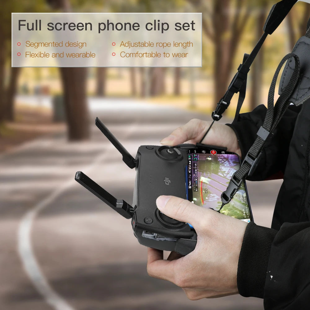 Full screen phone clip set Segmented design Adjustable rope length Flexible and wearable Comfortable to