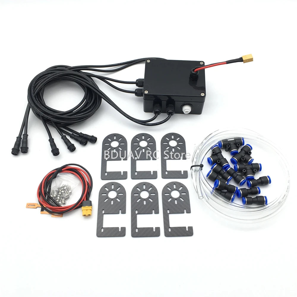 5810 فوهة الانحلال المعدنية بالطرد المركزي مع 12S 14S ESC لـ Dji T20 T30 T40 حماية النباتات الزراعية بدون طيار ملحقات طائرة بدون طيار للزراعة 29 the inner spinner is designed with 24 toothed arc blades . the double