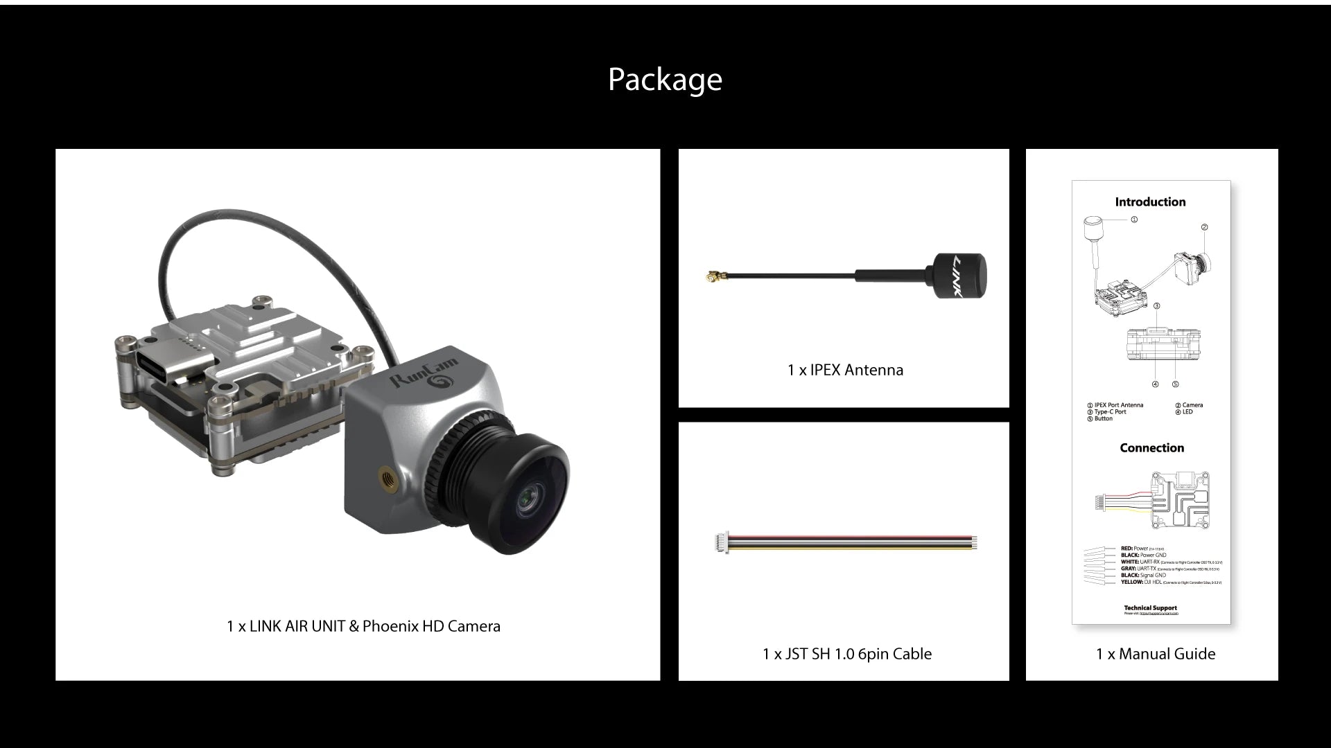 Package includes 1 x IPEX Antenna Camera Bnton Connection x Manual