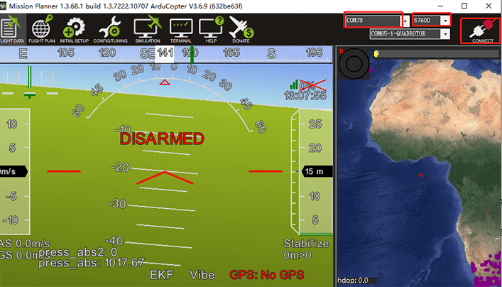 CUAV SX Radio, mission planner